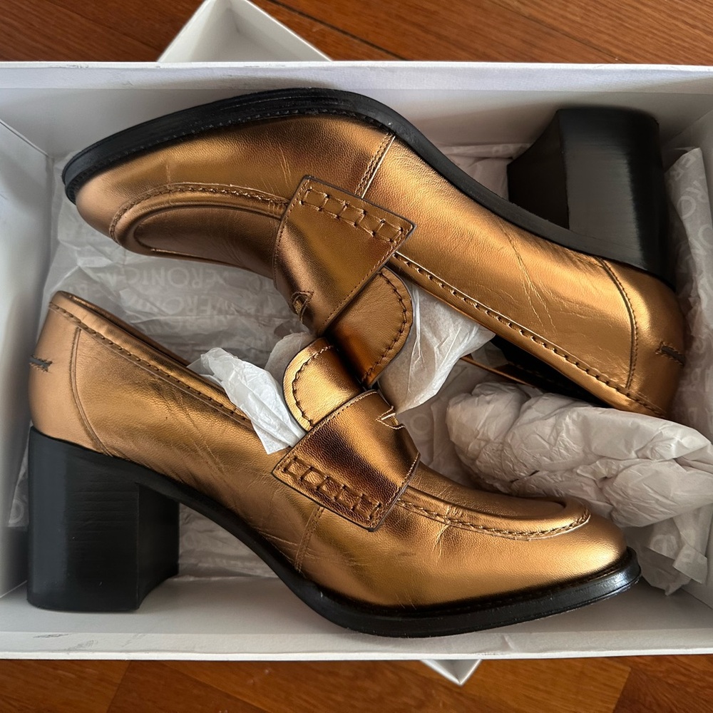 Veronica Beard gold shoes